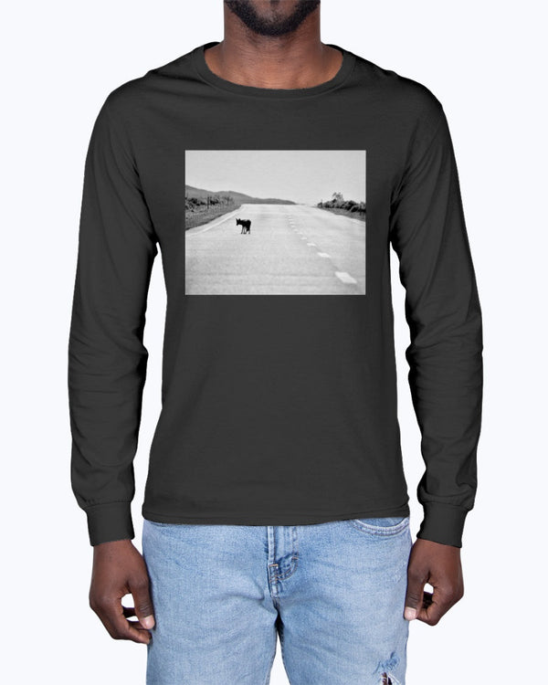 Lone, Coyote, Wildlife Clothing, Moss Apparel, Unisex Long Sleeve T-Shirt