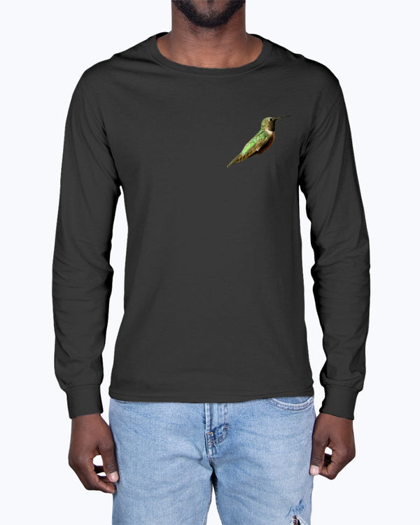 Humming Bird Color Design Long Sleeve T-Shirt