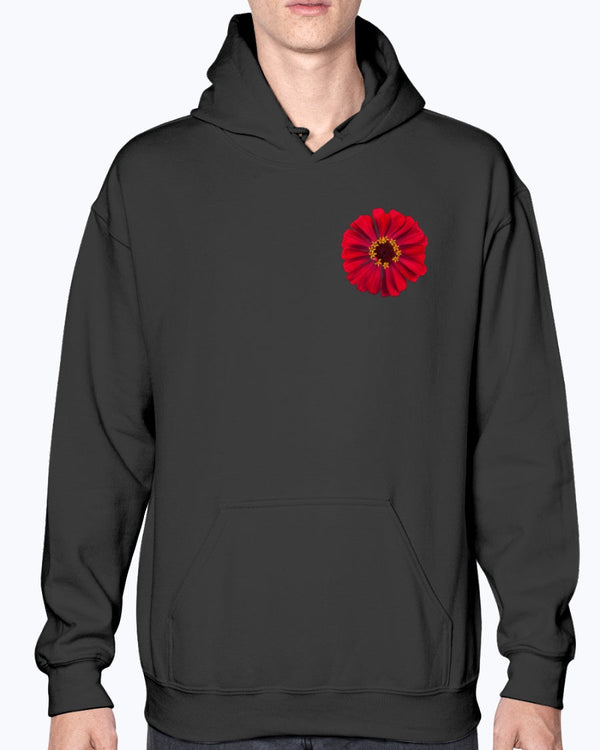 Floral Zinnia Hoodie, Nature and Flower Lovers, Moss Apparel, Unisex Hoodie