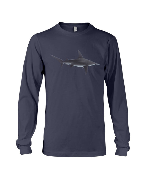 Hammerhead Shark Cruising, Moss Apparel, Shark Style, Airlume Cotton, Long Sleeve T-Shirt