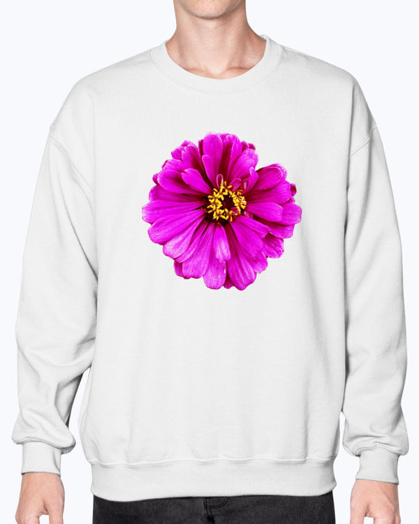 Purple Flower Crewneck Sweatshirt, Spring Stylish Design, Moss Apparel, Unisex Crewneck Sweatshirt