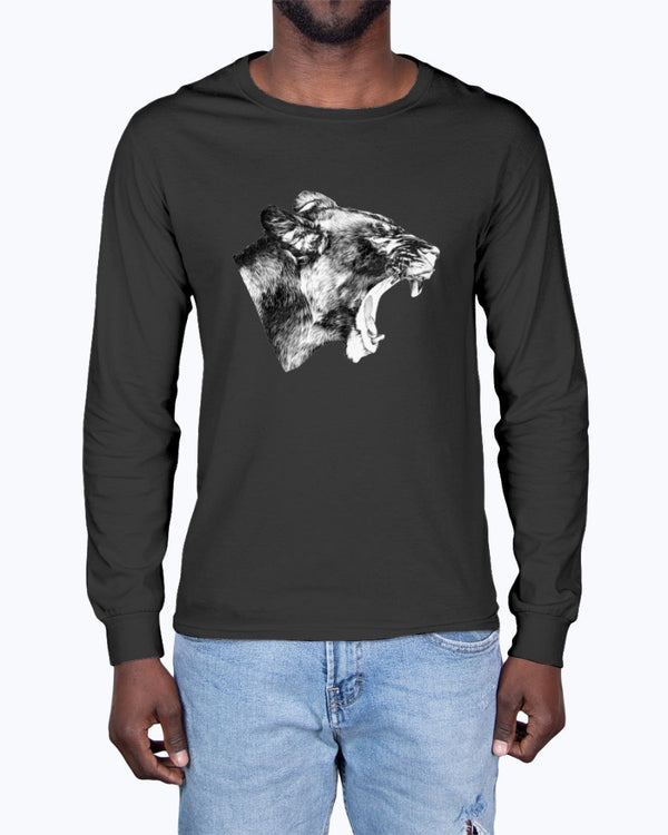 Lioness' Roar, lion lovers, wildlife fans, Moss Apparel, Unisex Long Sleeve T-Shirt
