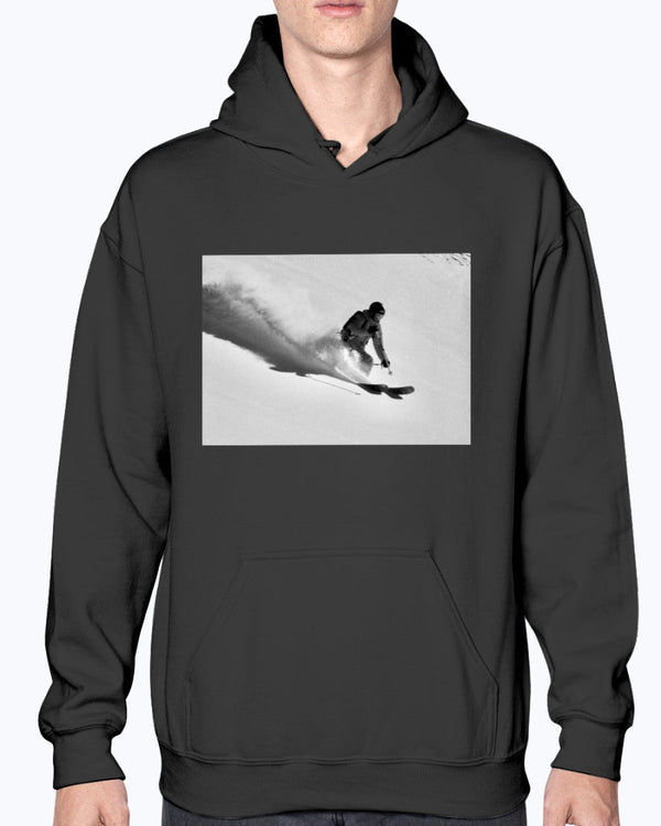 Powder Trail, French Alps Skier, Moss Apparel, Unisex Hoodie