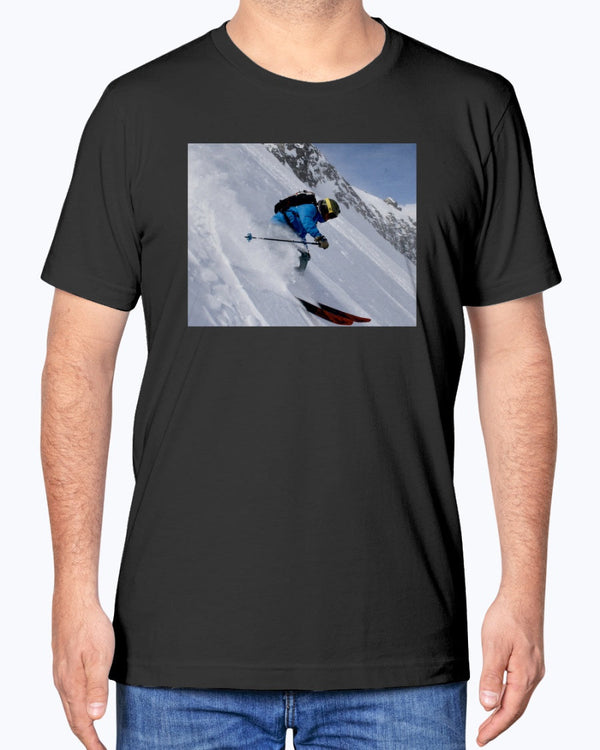 Big Air Skier Graphic, Volkl skier, Moss Apparel, Unisex T-Shirt