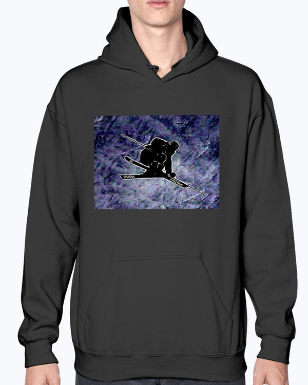 Big Air Skier Graphic, Volkl skier, Moss Apparel, Unisex Hoodie