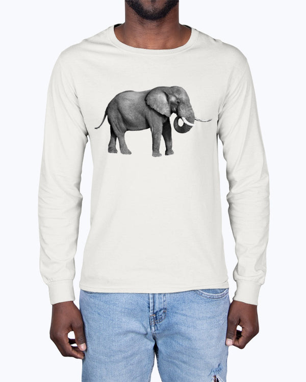 Grazing African Elephant, African Elephant, Elephant lovers, wildlife fans, Moss Apparel, Unisex Long Sleeve T-Shirt