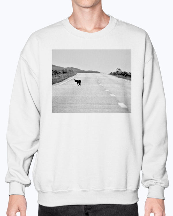 Lone Coyote, Wildlife Clothing, Moss Apparel, Crewneck Sweatshirt