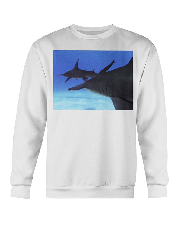 Hammerhead Pursuit, Shark Fan Sweater, wildlife clothing, Moss Apparel, Unisex Crewneck Sweatshirt