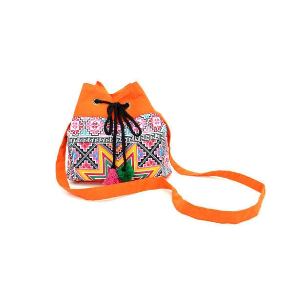 Star Hmong Embroidered Bucket Bag - Thailand