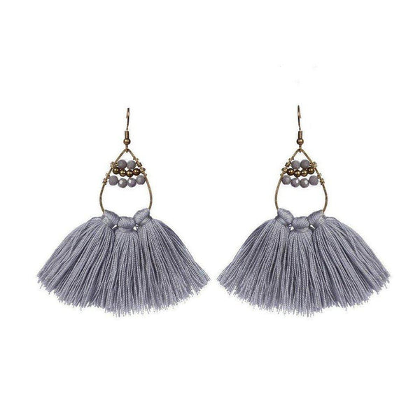 Summer Tassel Brass Earrings - Thailand