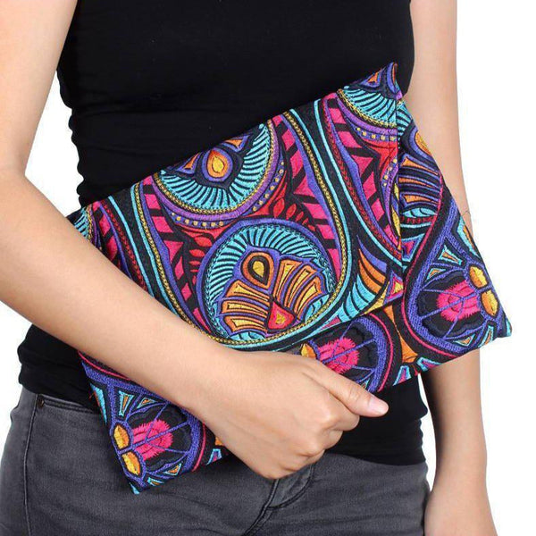 Embroidered Envelope Clutch | iPad Bag - Thailand